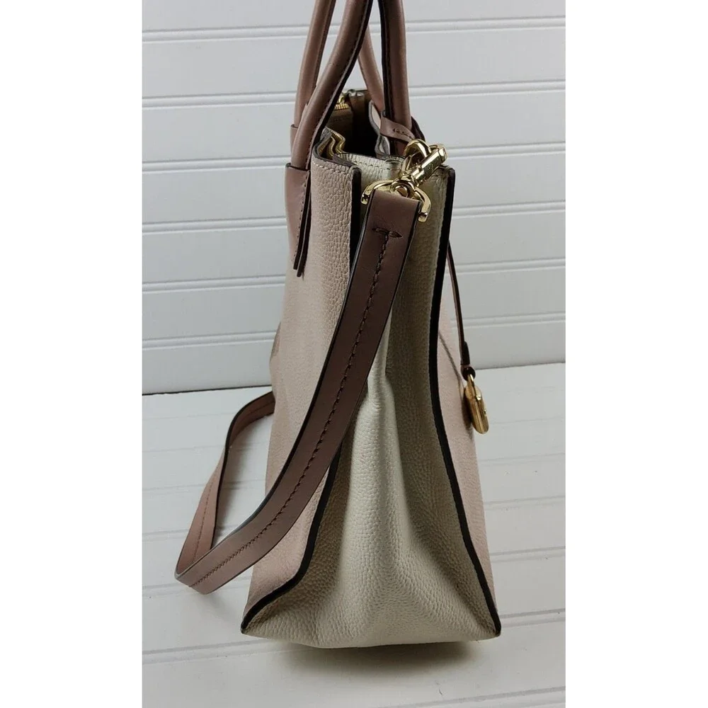 Michael Kors MK Pebbled Leather Satchel Crossbody Shoulder Handbag Purse